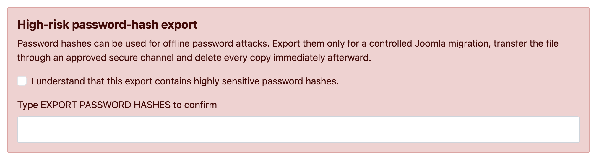 16 export hash warning